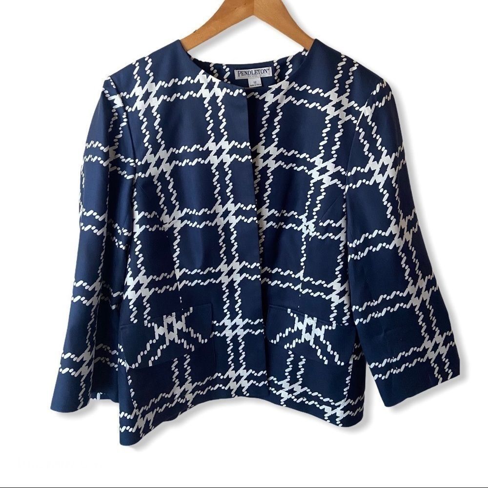 Pendleton Silk 3/4 Sleeve Blazer Sz 12